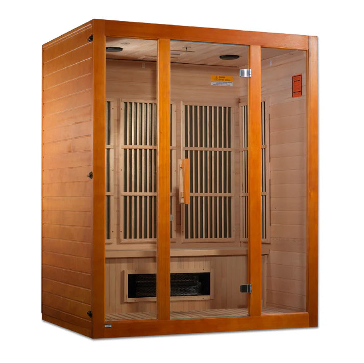 Maxxus Alpine Dual Tech 3 Person FAR Infrared Sauna | Canadian Hemlock | Ceramic & Carbon Panels | MX-J306-02S