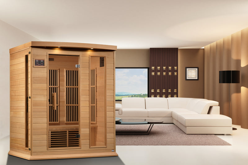 Maxxus Bellevue 3-Person FAR Infrared Sauna | Canadian Hemlock | Low EMF | MX-J306-01