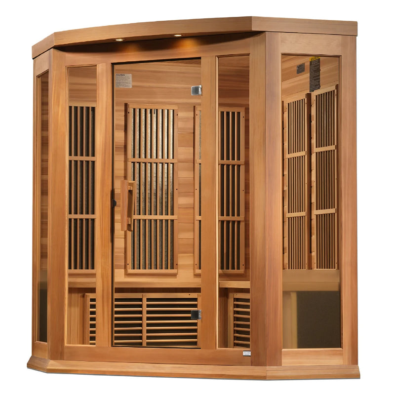 Maxxus Avignon | 3-Person Corner FAR Infrared Sauna | Canadian Red Cedar | Near Zero EMF | MX-K356-01-ZF-CED