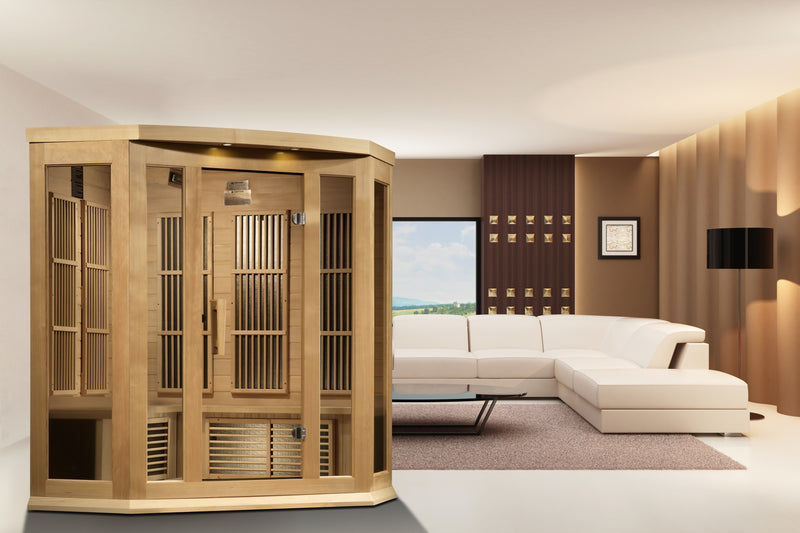 Maxxus K-Line | 3-Person Infrared Sauna | Canadian Hemlock | Low EMF FAR Infrared | MX-K356-01