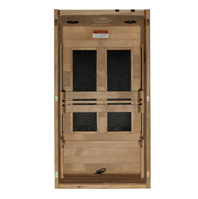 Maxxus S-Line 1 Person FAR Infrared Sauna | Canadian Hemlock | Low EMF Carbon Panels | MX-S106-01