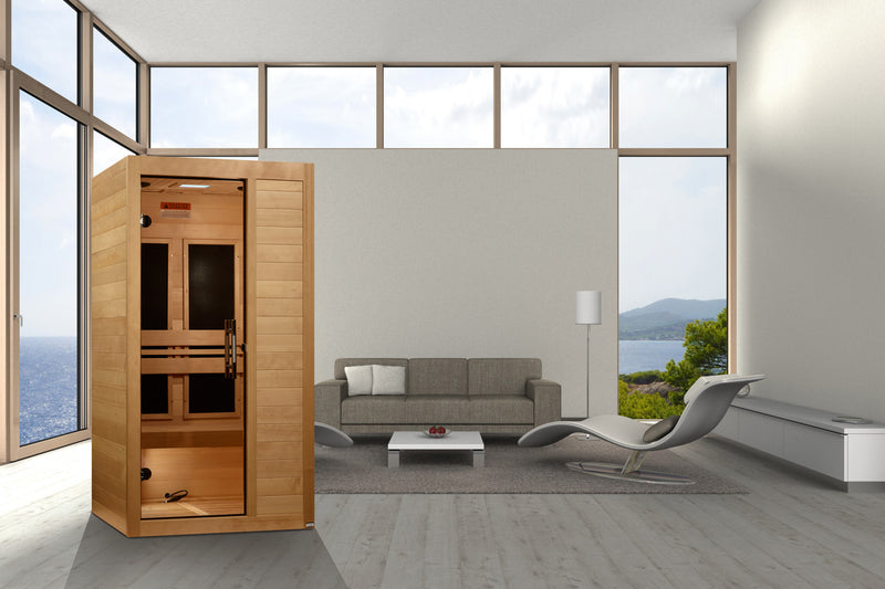 Maxxus S-Line 1 Person FAR Infrared Sauna | Canadian Hemlock | Low EMF Carbon Panels | MX-S106-01