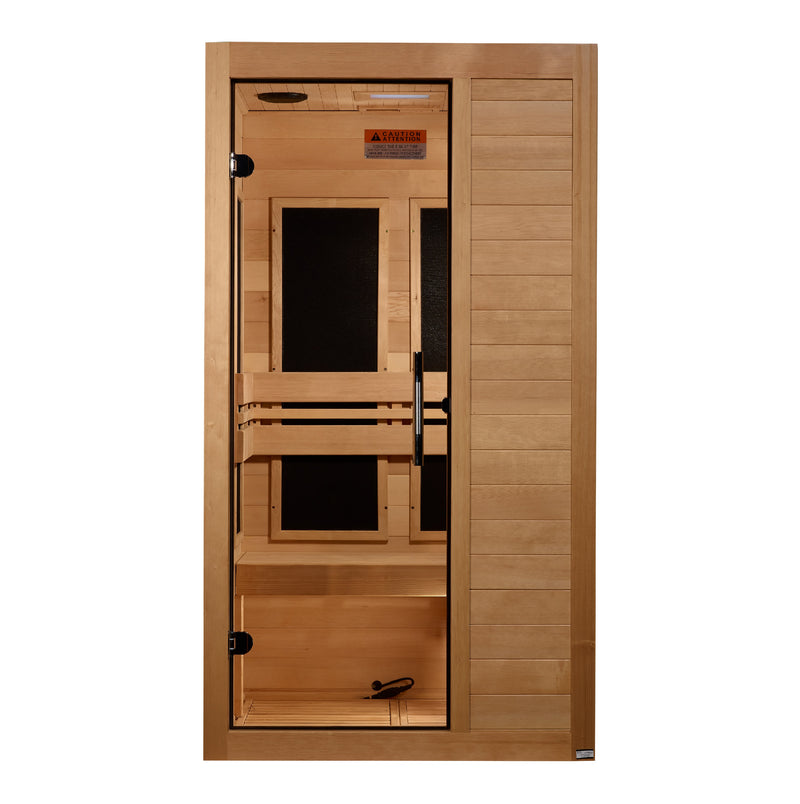Maxxus S-Line 1 Person FAR Infrared Sauna | Canadian Hemlock | Low EMF Carbon Panels | MX-S106-01