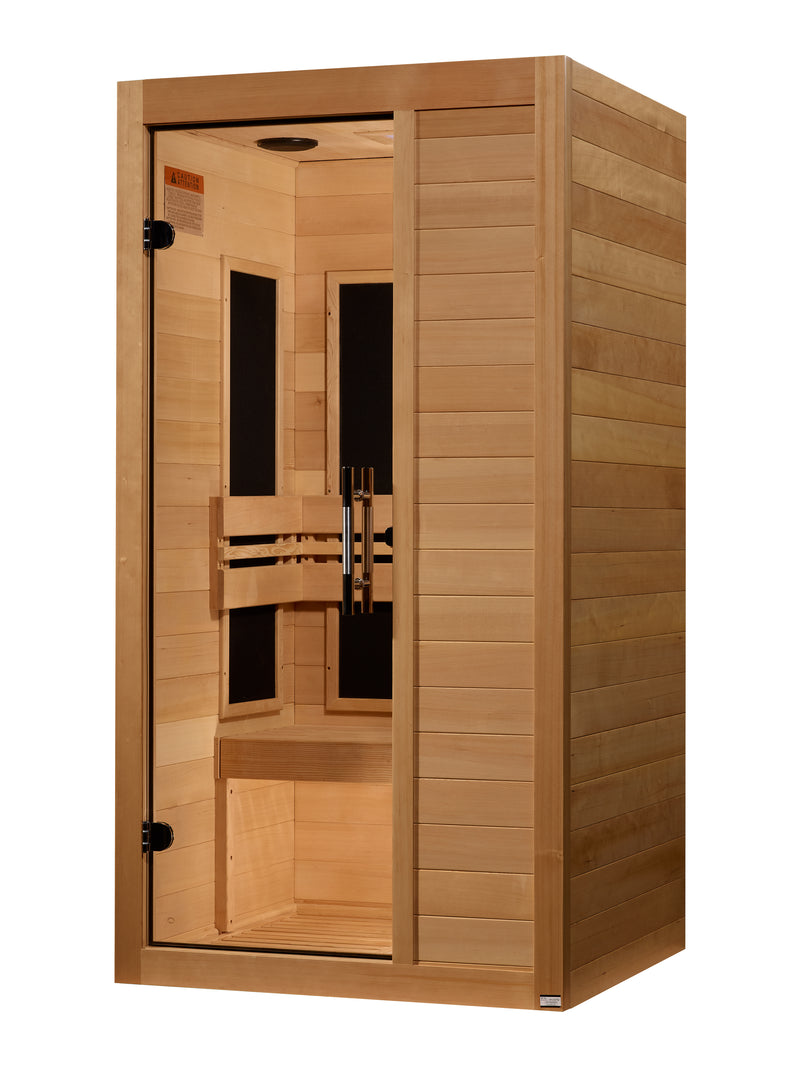 Maxxus S-Line 1 Person FAR Infrared Sauna | Canadian Hemlock | Low EMF Carbon Panels | MX-S106-01
