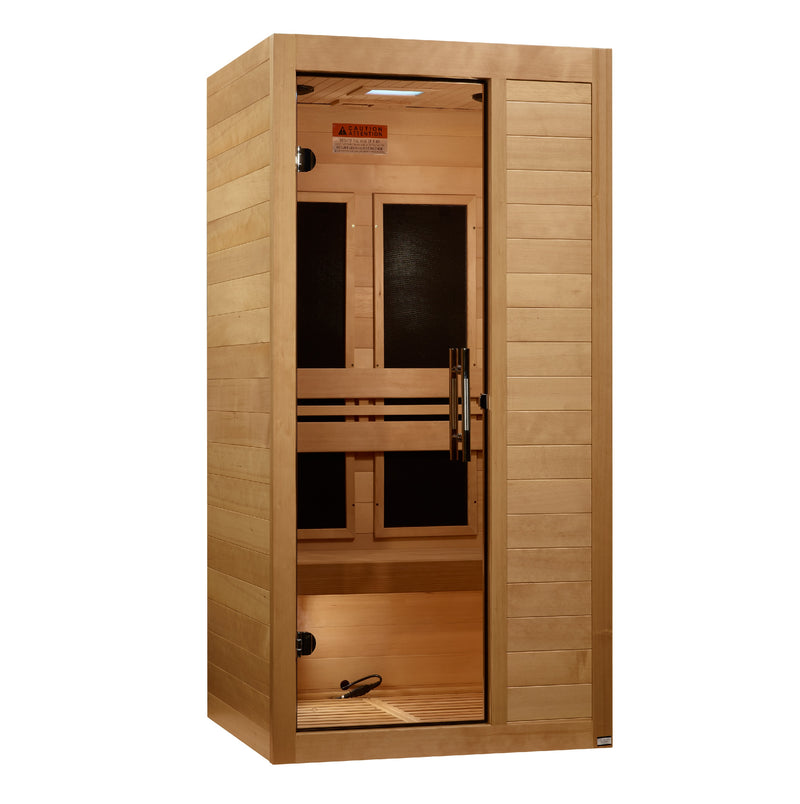Maxxus S-Line 1 Person FAR Infrared Sauna | Canadian Hemlock | Low EMF Carbon Panels | MX-S106-01