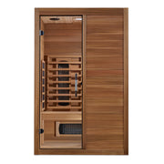 Maxxus S-Line 2-Person Full Spectrum Infrared Sauna in Pacific Cedar with bronze tempered glass door — MX-S206-01-FS-PC