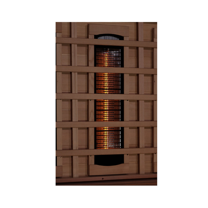 Golden Designs Reserve Edition | 3-Person Full Spectrum Infrared Sauna | Canadian Hemlock | 3 Himalayan Salt Bars | GDI-8230-01