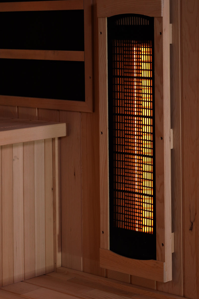 Golden Designs Reserve Edition | 3-Person Full Spectrum Infrared Sauna | Canadian Hemlock | Himalayan Salt Bar | GDI-8030-03