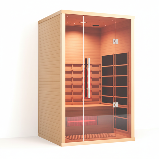 Orivon Lumin Two indoor infrared sauna, angle view