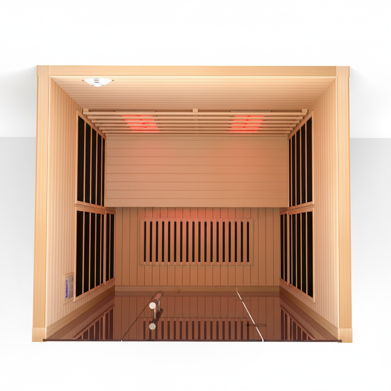 Orivon Lumin Two indoor infrared sauna, birds eye view