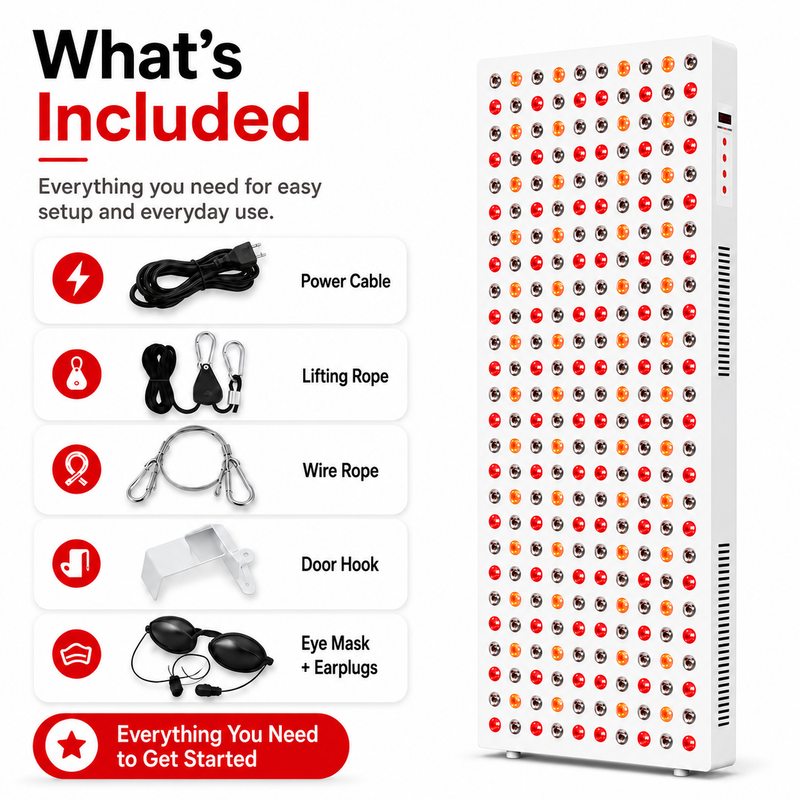iReliev 1500W Full-Body Red Light & Near-Infrared Panel | High-Output | Full Coverage