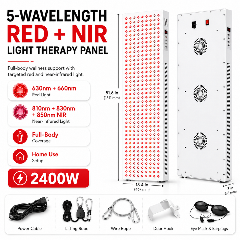 iReliev 2400W Full-Body Red Light & Near-Infrared Panel | High-Output | Full Coverage