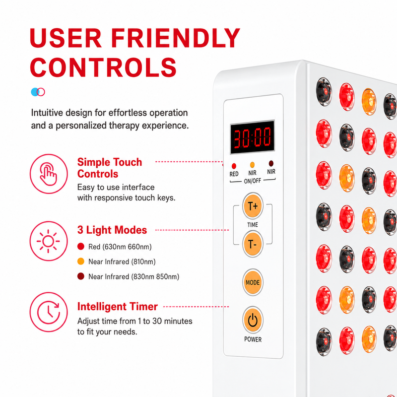 iReliev 2400W Full-Body Red Light & Near-Infrared Panel | High-Output | Full Coverage
