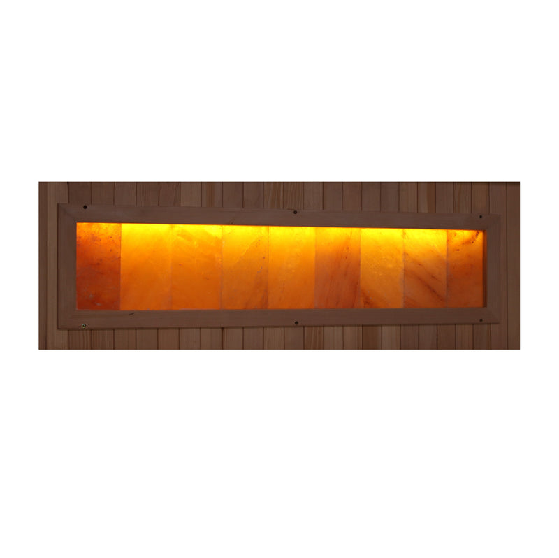 Golden Designs Reserve Edition | 3-Person Full Spectrum Infrared Sauna | Canadian Hemlock | 3 Himalayan Salt Bars | GDI-8230-01