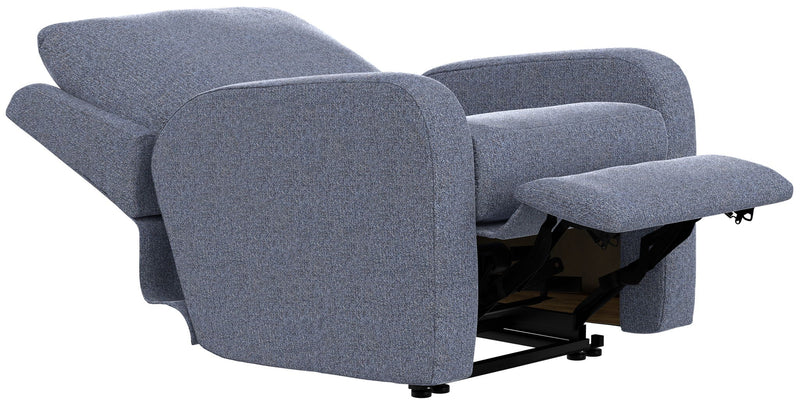 Unique Piece Furniture Lullaby Power Recliner | Auto-Glide Lay-Flat | Power Headrest | USB-C | Sunbelievable Fabric | Cotton / Denim / Pebble