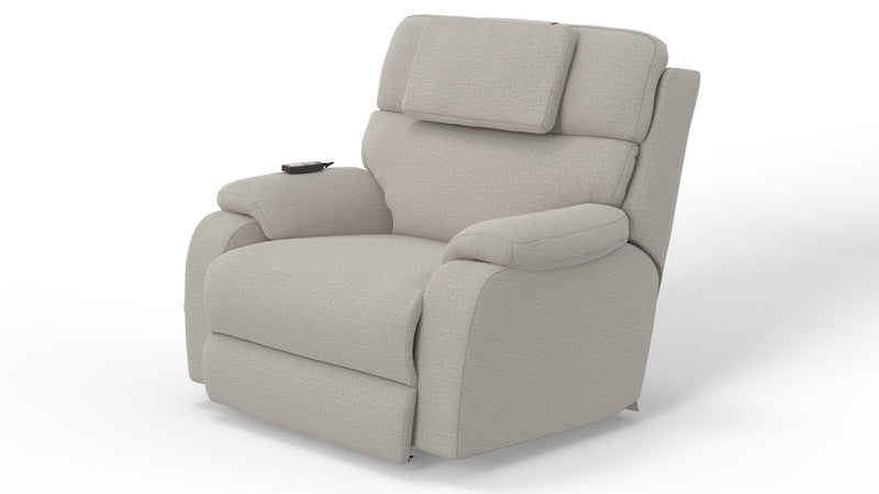 Unique Piece Furniture Dreamtime 48" Power Recliner | Zero Gravity | Power Headrest | CR3 Heat & Massage | Nanobionic Fabric | Beach / Steel / Haze