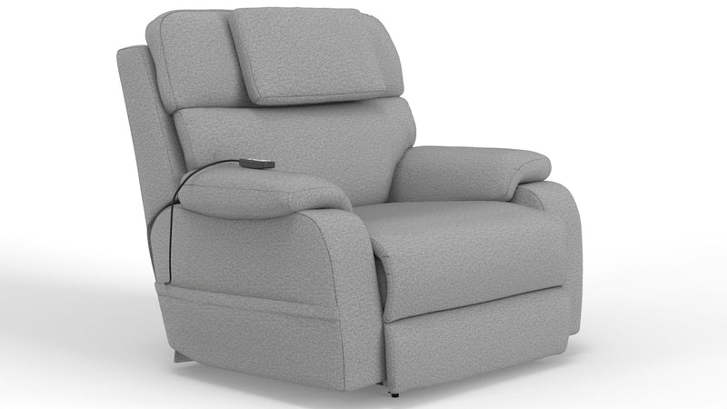 Unique Piece Furniture Dreamtime 48" Power Recliner | Zero Gravity | Power Headrest | CR3 Heat & Massage | Nanobionic Fabric | Beach / Steel / Haze