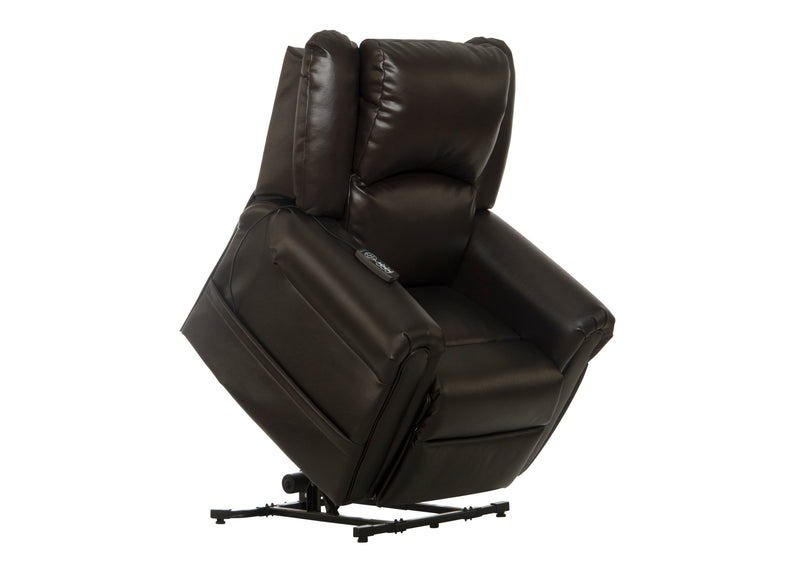 Unique Piece Furniture Cosset Power Lift Chair | Lay-Flat | Power Headrest | Heat & Massage | Espresso Faux Leather