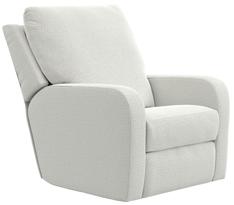 Unique Piece Furniture Lullaby Power Recliner | Auto-Glide Lay-Flat | Power Headrest | USB-C | Sunbelievable Fabric | Cotton / Denim / Pebble