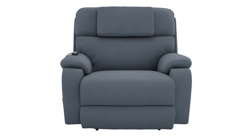 Unique Piece Furniture Dreamtime 48" Power Recliner | Zero Gravity | Power Headrest | CR3 Heat & Massage | Nanobionic Fabric | Beach / Steel / Haze