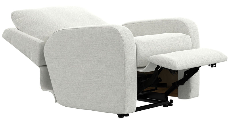 Unique Piece Furniture Lullaby Power Recliner | Auto-Glide Lay-Flat | Power Headrest | USB-C | Sunbelievable Fabric | Cotton / Denim / Pebble