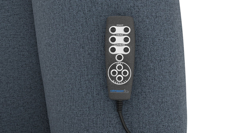 Unique Piece Furniture Dreamtime 48" Power Recliner | Zero Gravity | Power Headrest | CR3 Heat & Massage | Nanobionic Fabric | Beach / Steel / Haze