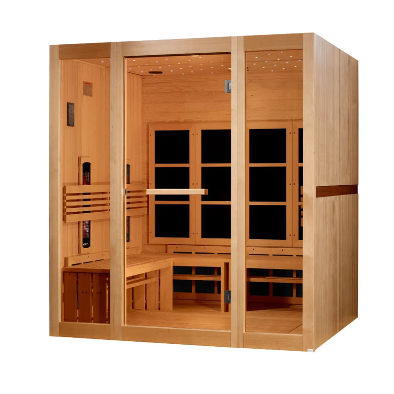 Golden Designs Catalonia | 8-Person Full Spectrum Infrared Sauna | Canadian Hemlock | Near Zero EMF | GDI-6880-03 FS